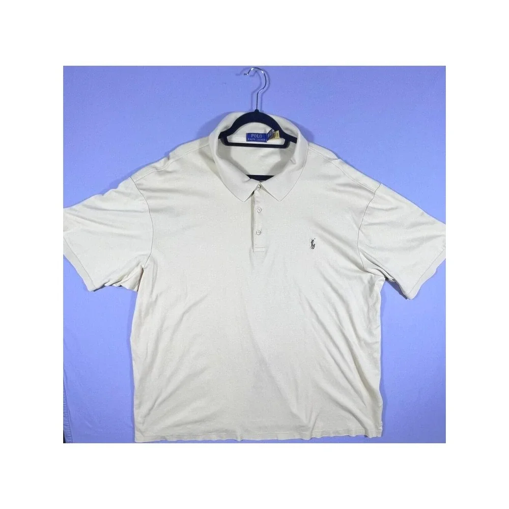 Polo Ralph Lauren Mens 4XLT Yellow Short Sleeve Classic Fit Pony Logo Polo Shirt